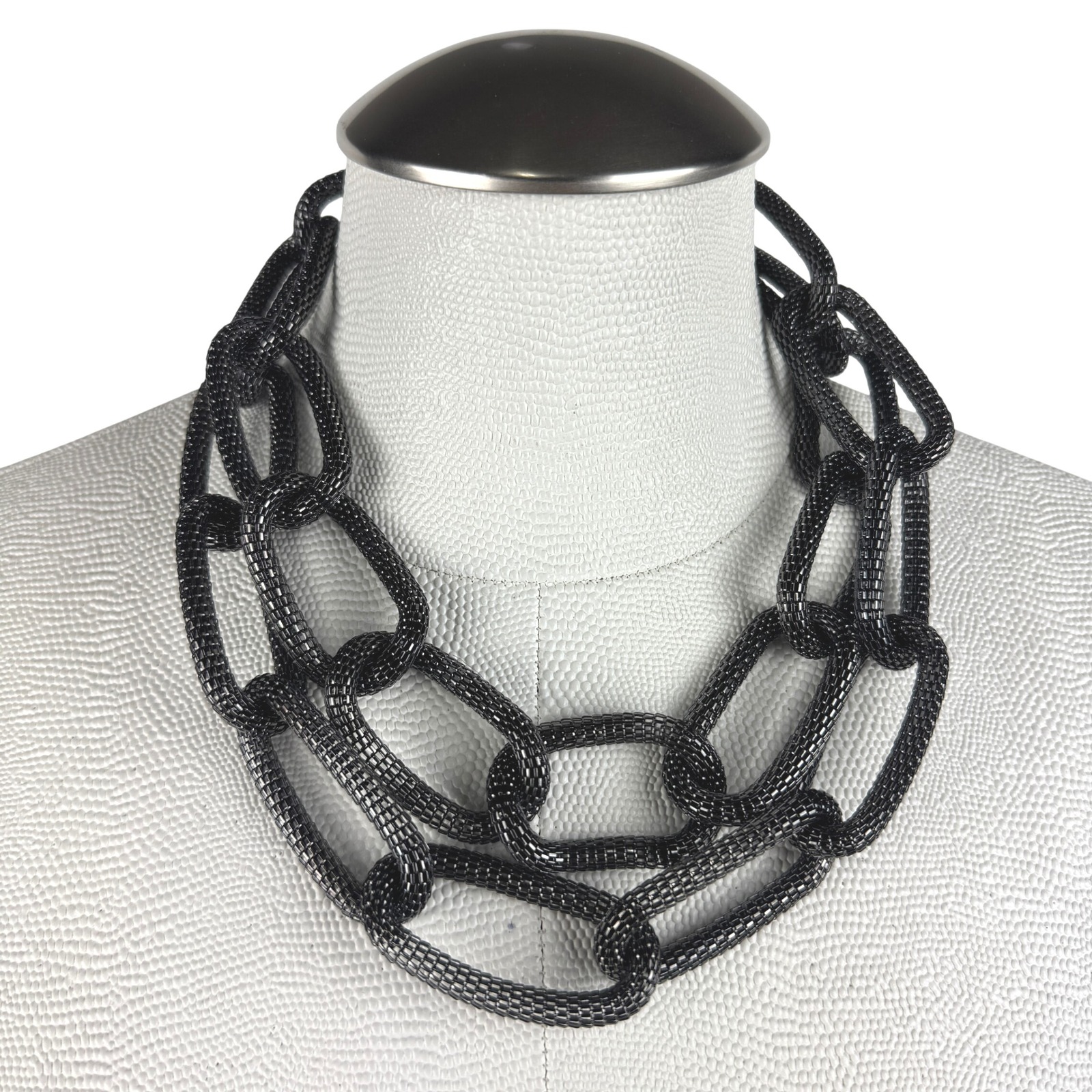 Lisa Freede Women's Black Chain Link Necklace Chunky Statement Jewelry Fashion
